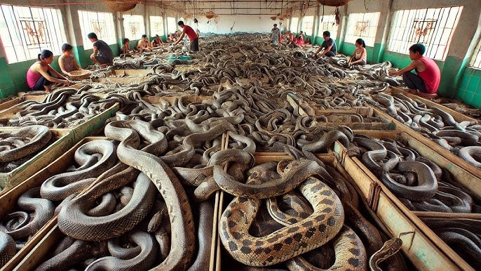 China snake village where millions of snakes are farmed