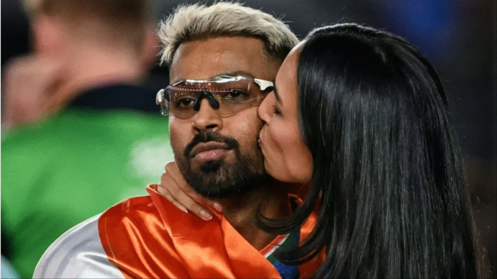 Hardik Pandya with girlfriend Mahieka Sharma after T20 World Cup 2026 victory